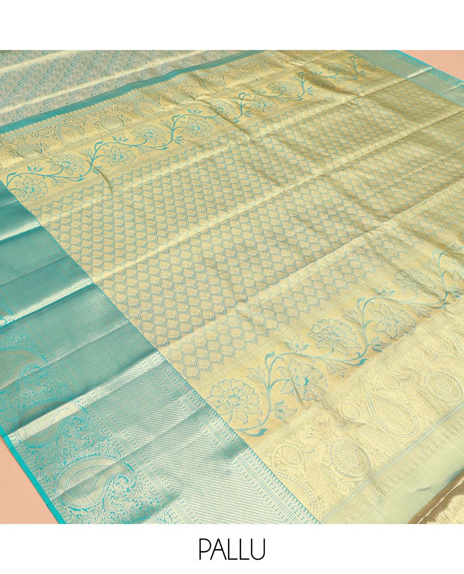Blue Kanchipuram Tissue Silk Saree
