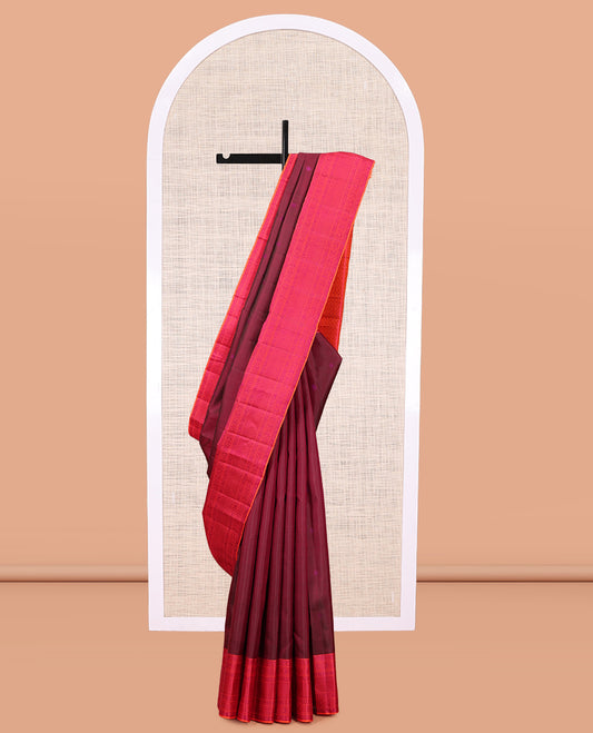 Maroon Kanchipuram Silk Saree