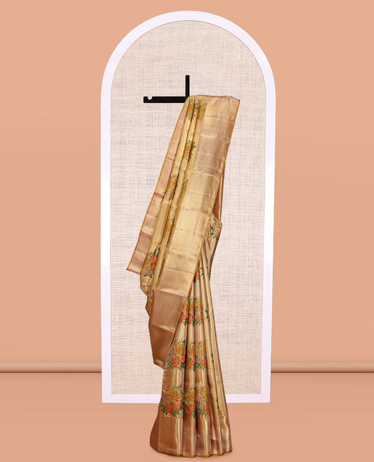 Gold Kanchipuram Tissue Silk Saree