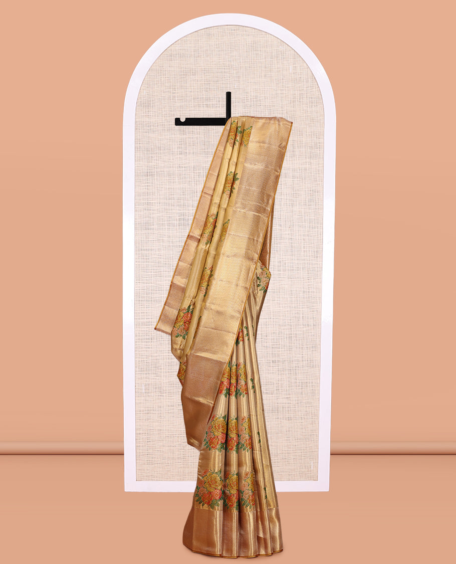 Gold Kanchipuram Tissue Silk Saree