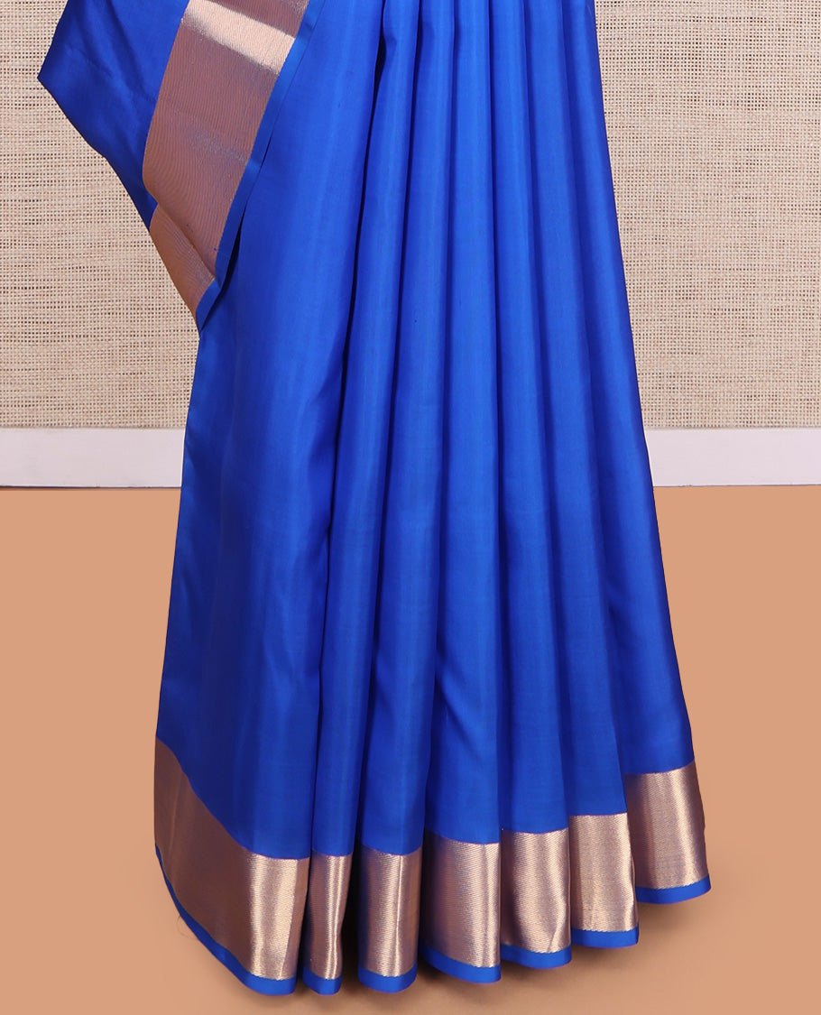 M.S Blue Plain Kanchipuram Silk Saree