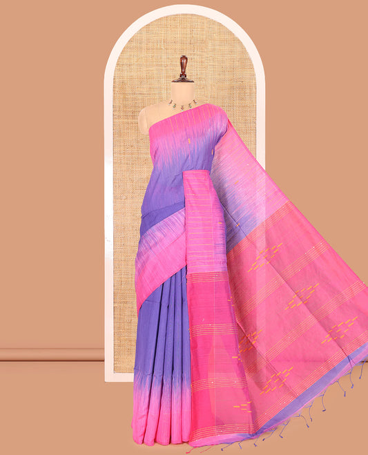 Royal Blue Khadi Linen Saree