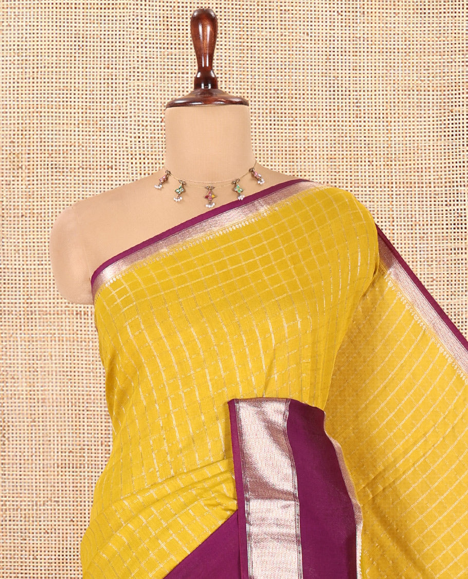 Yellow Assam Silk Saree