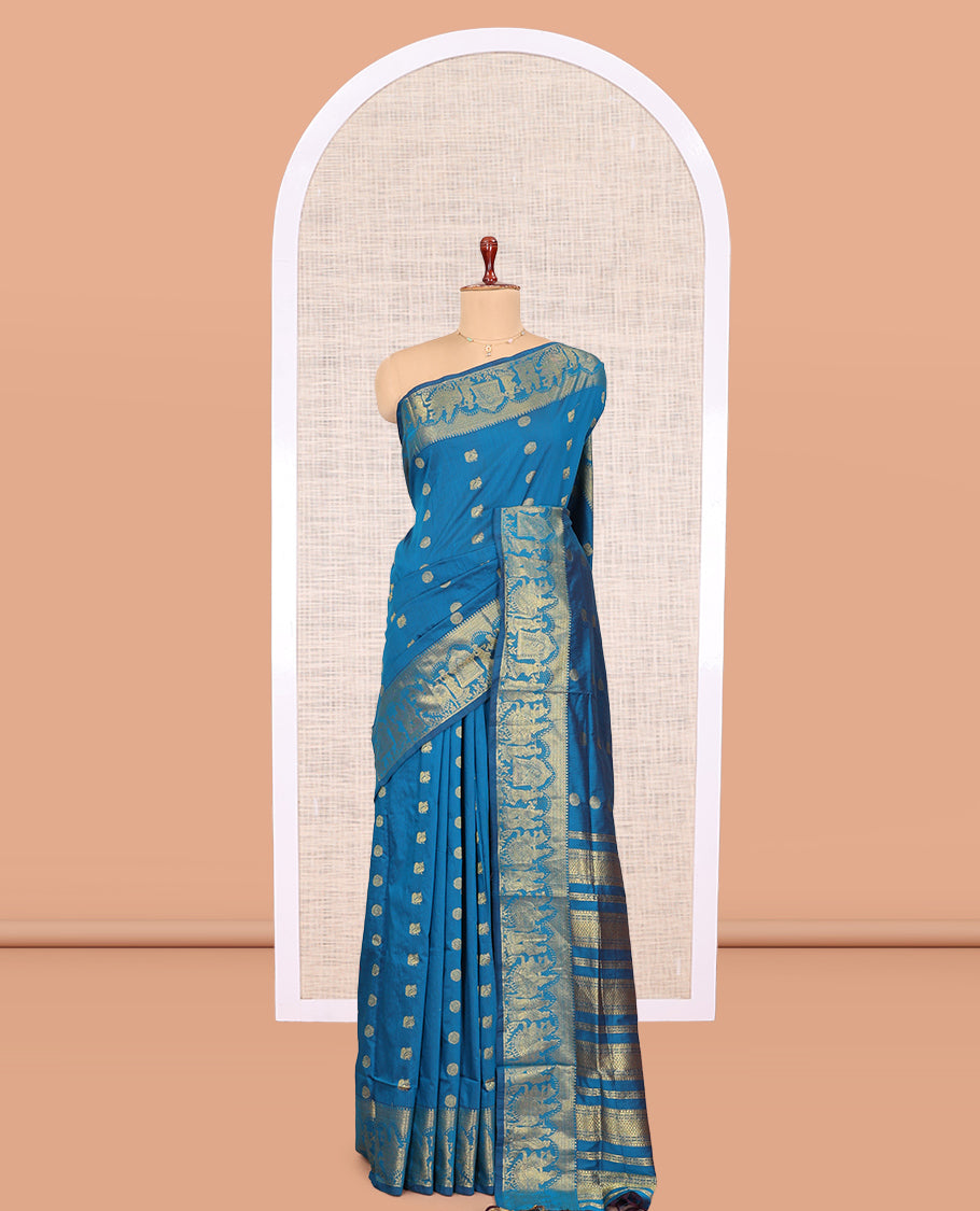 Blue Kalyani Cotton Saree