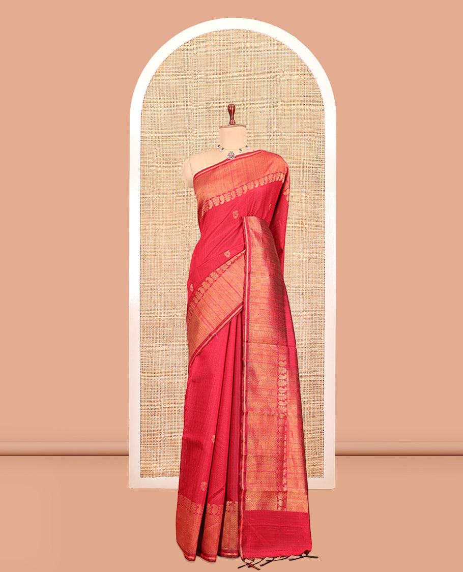Red Dupion Saree
