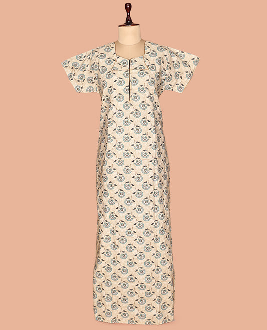 Light Sandal Cotton-Blended Nighty