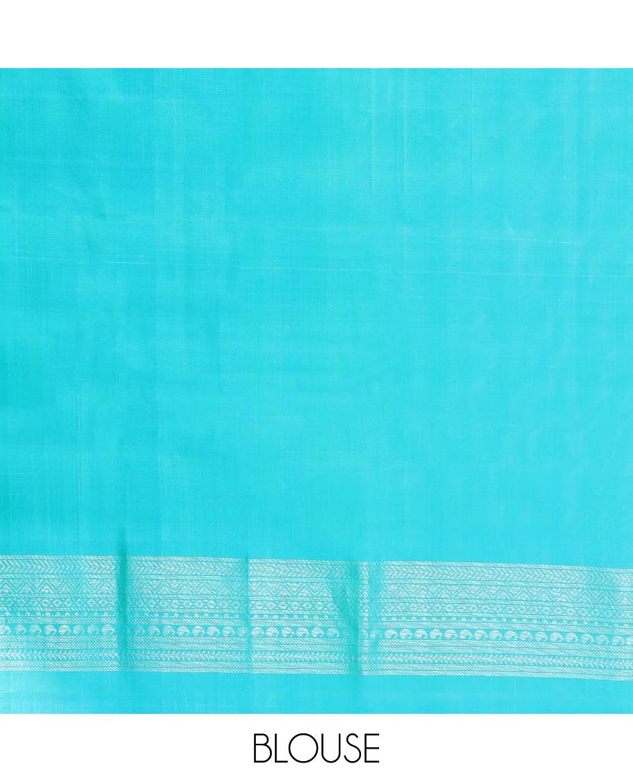Borderless black striped, floral design soft silk saree with intricate zari design pallu
