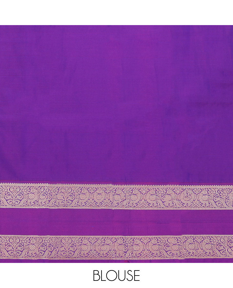 Peacock Green-Blue Checked Budget Silksaree Features Elephant Motifs, Contrast Rettaipettu Border, Contrast Blouse