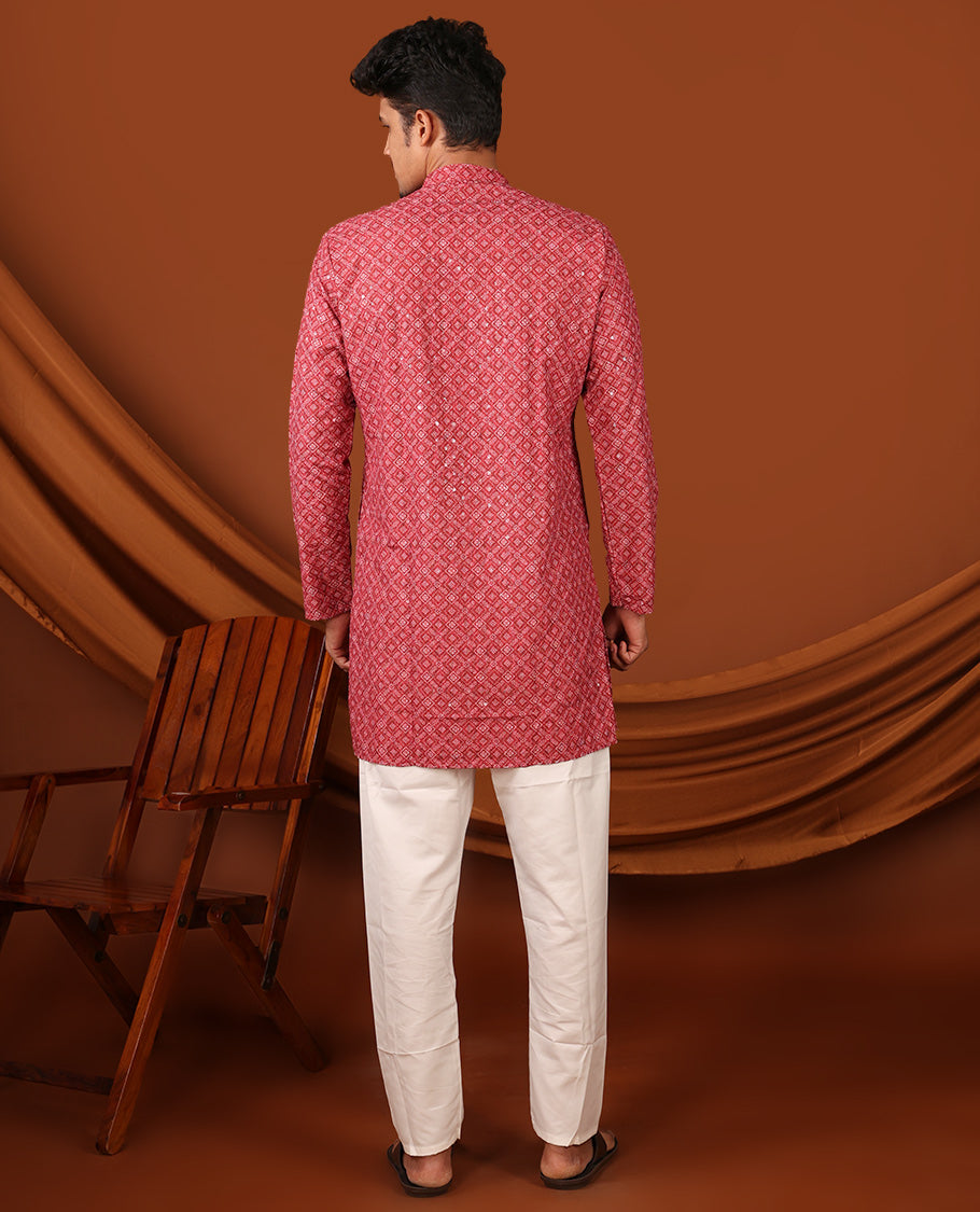 Red Men's Kurta