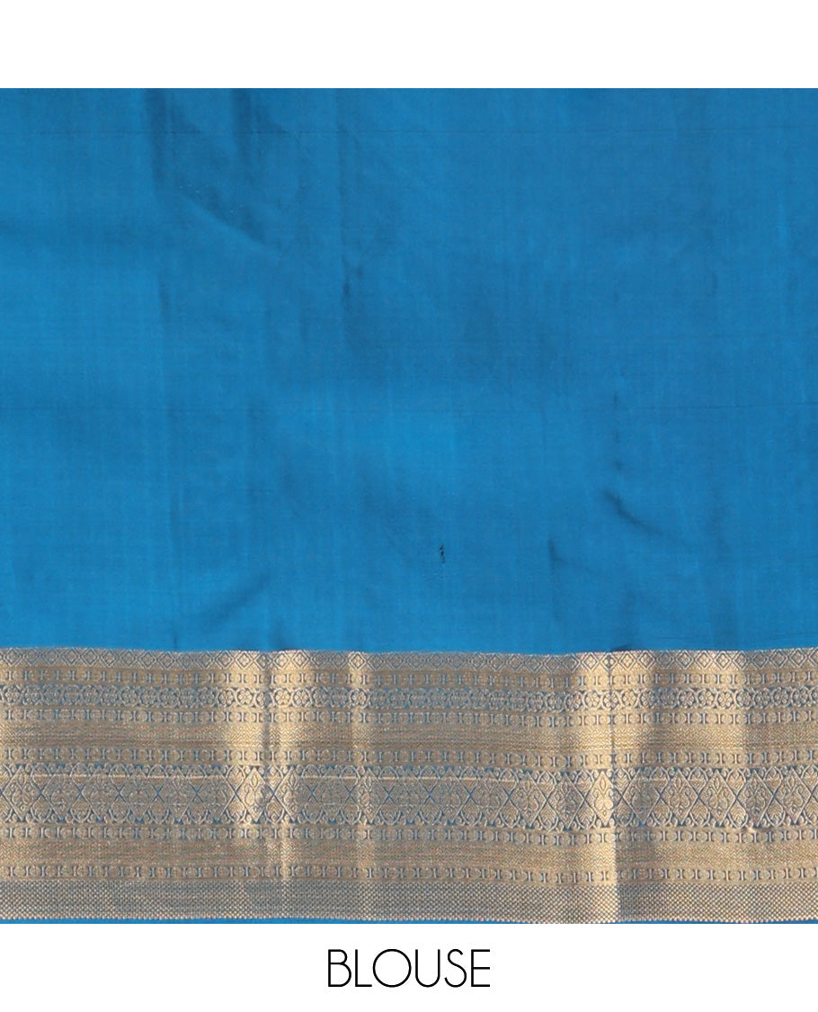 Maroon zari buttas Vasundhara silk mix, contrast border of diamond, kodi visiry, rudraksham, vanki, manga designs, and jaal pallu