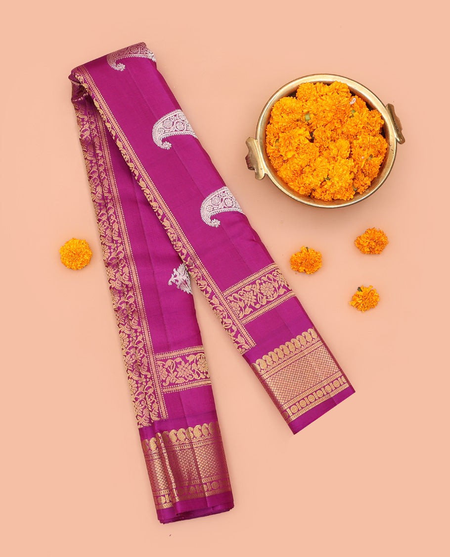 Purple Gadwal Saree