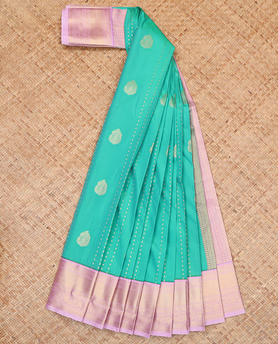 Turquoise Budget Silk Saree
