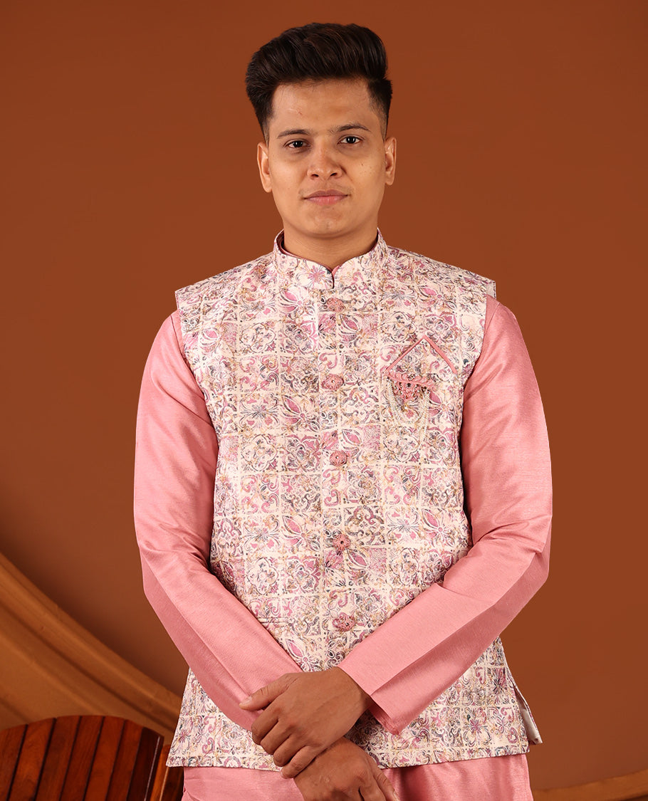 Pink Men's Kurta Set