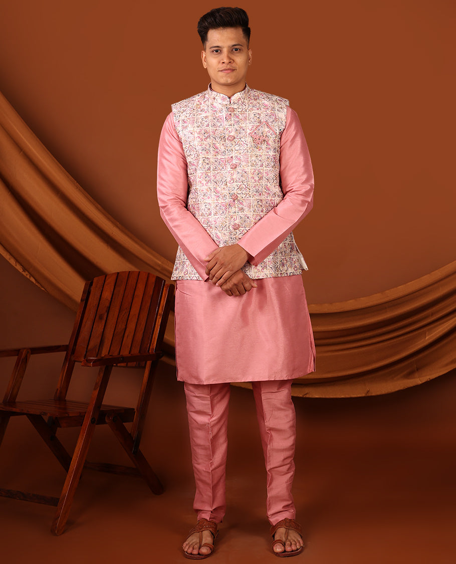 Pink Men's Kurta Set