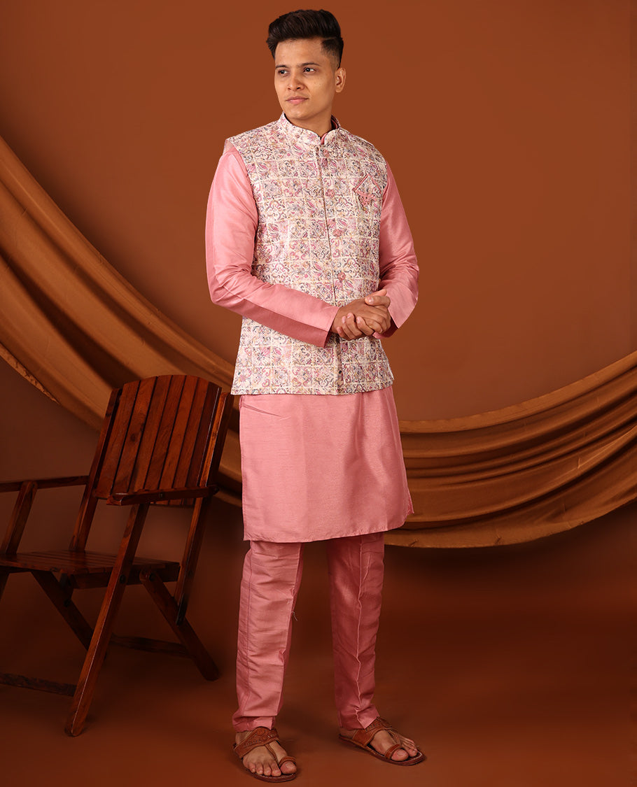 Pink Men's Kurta Set
