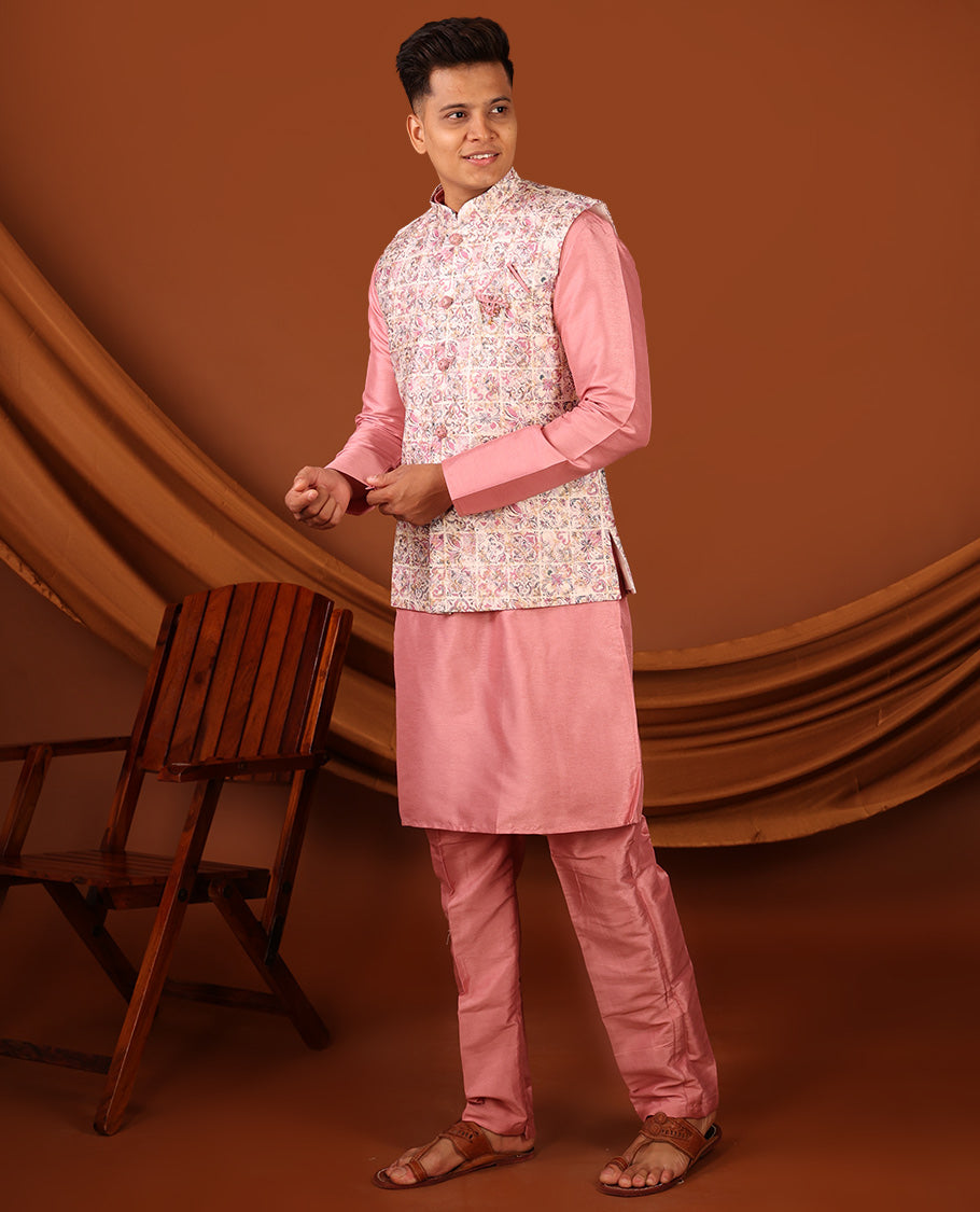 Pink Men's Kurta Set