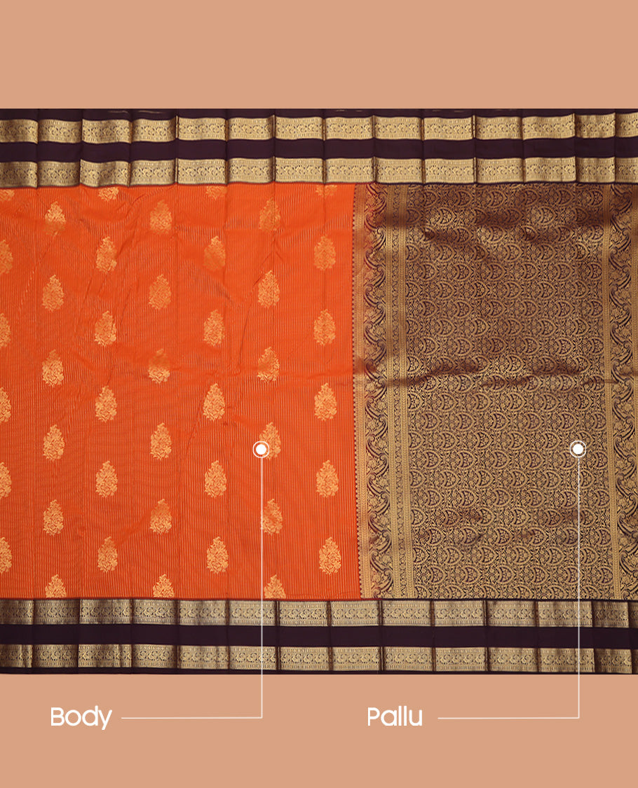 Orange Budget Silk Saree