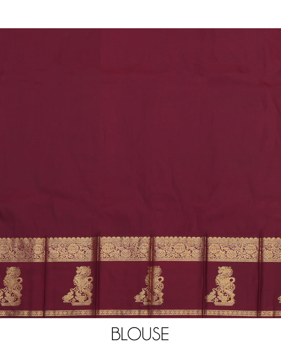 Blue Elephant Design Budget Silk Saree