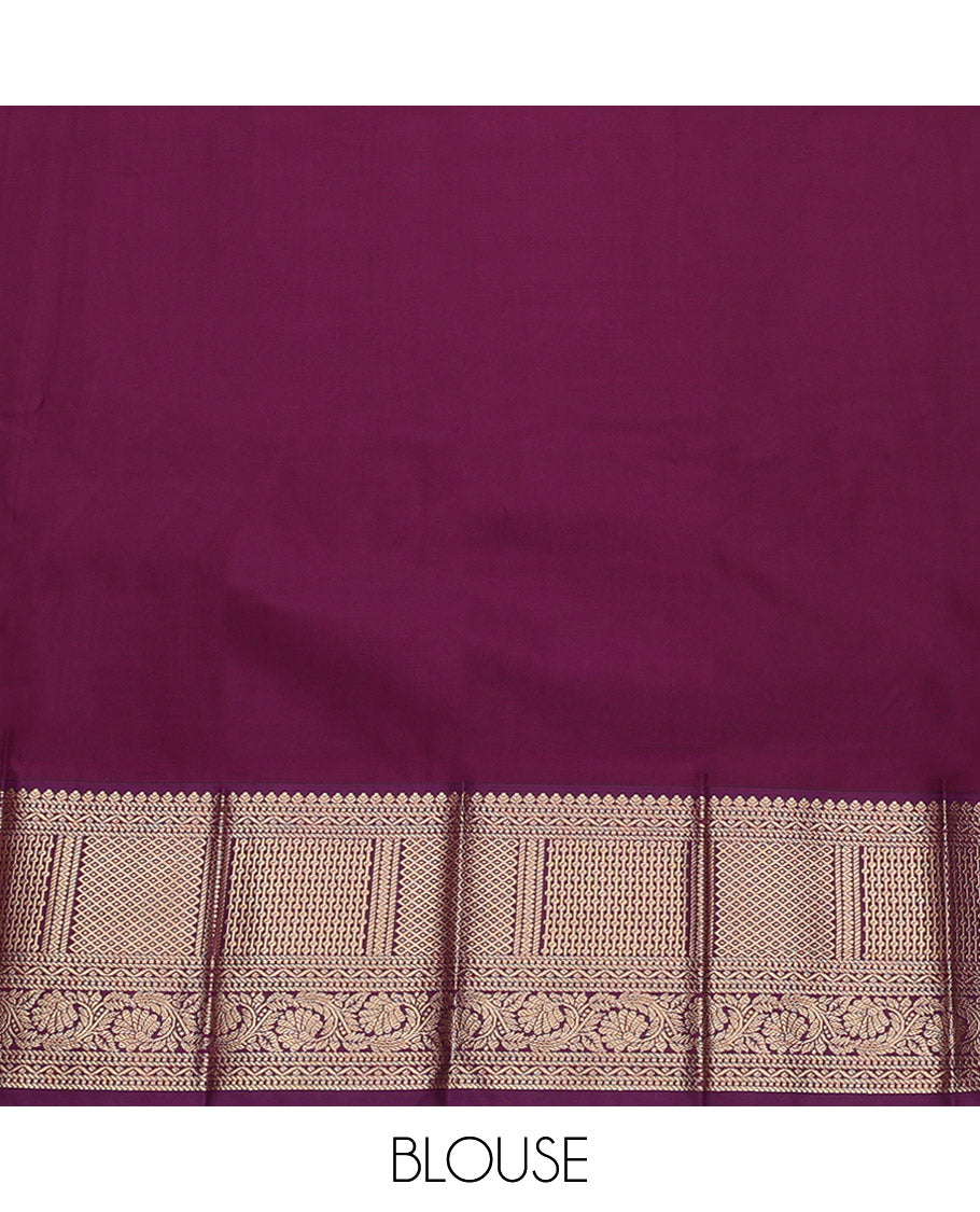 Turquoise Budget Silk Saree, Elevated with Zari Buttas, Complemented by a Contrast Traditional Zari Border, Grand Pallu, and Contrast Blouse