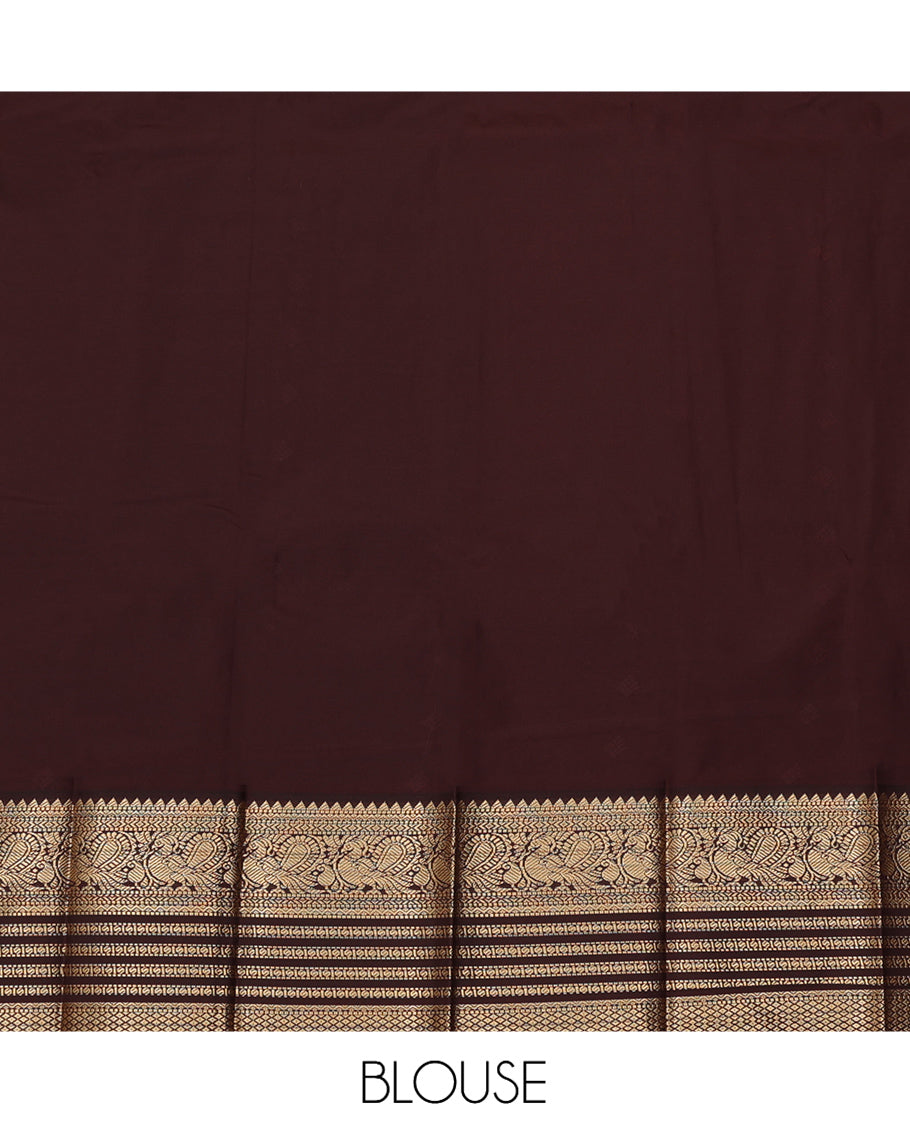 Yellow Budget Silk Saree, Enriched with Zari Buttas, a Contrast Traditional Zari Border, Grand Pallu, and a Contrast Blouse