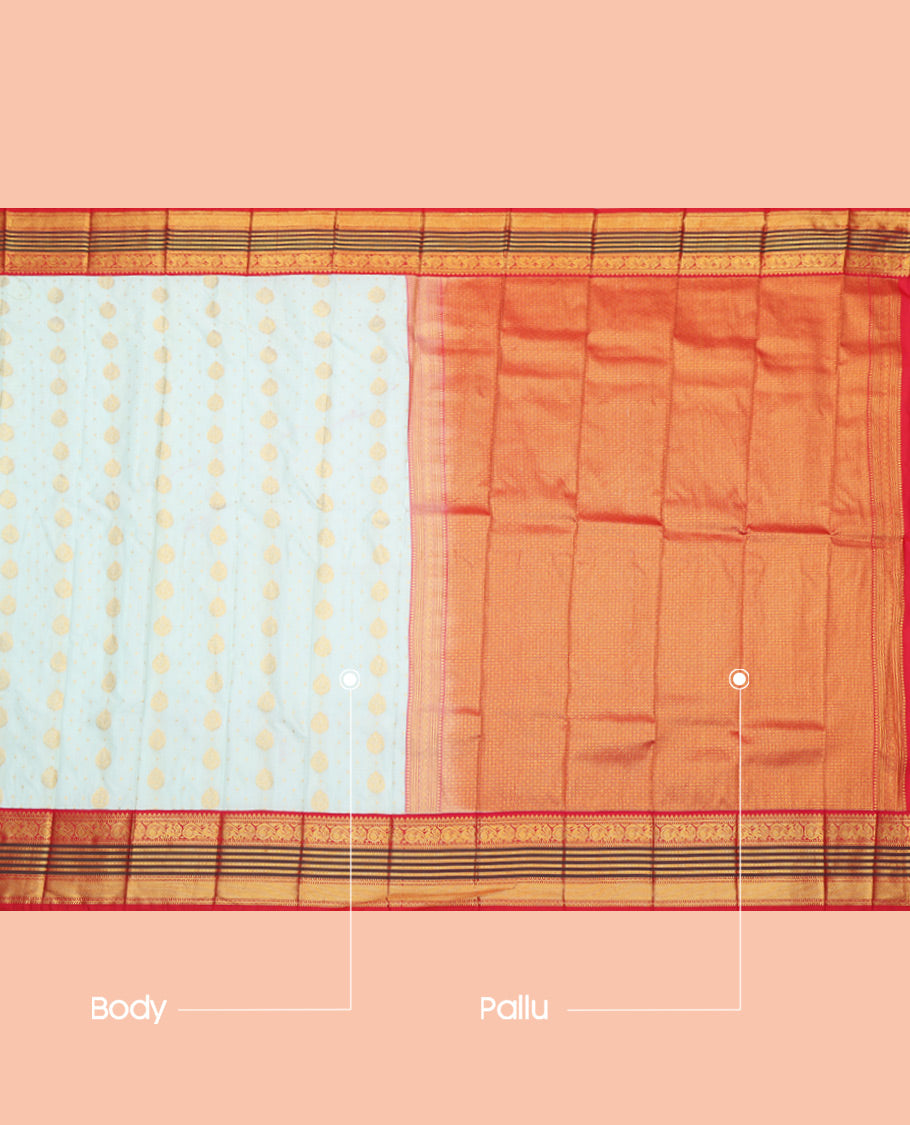 Pale Blue Budget Silk Saree