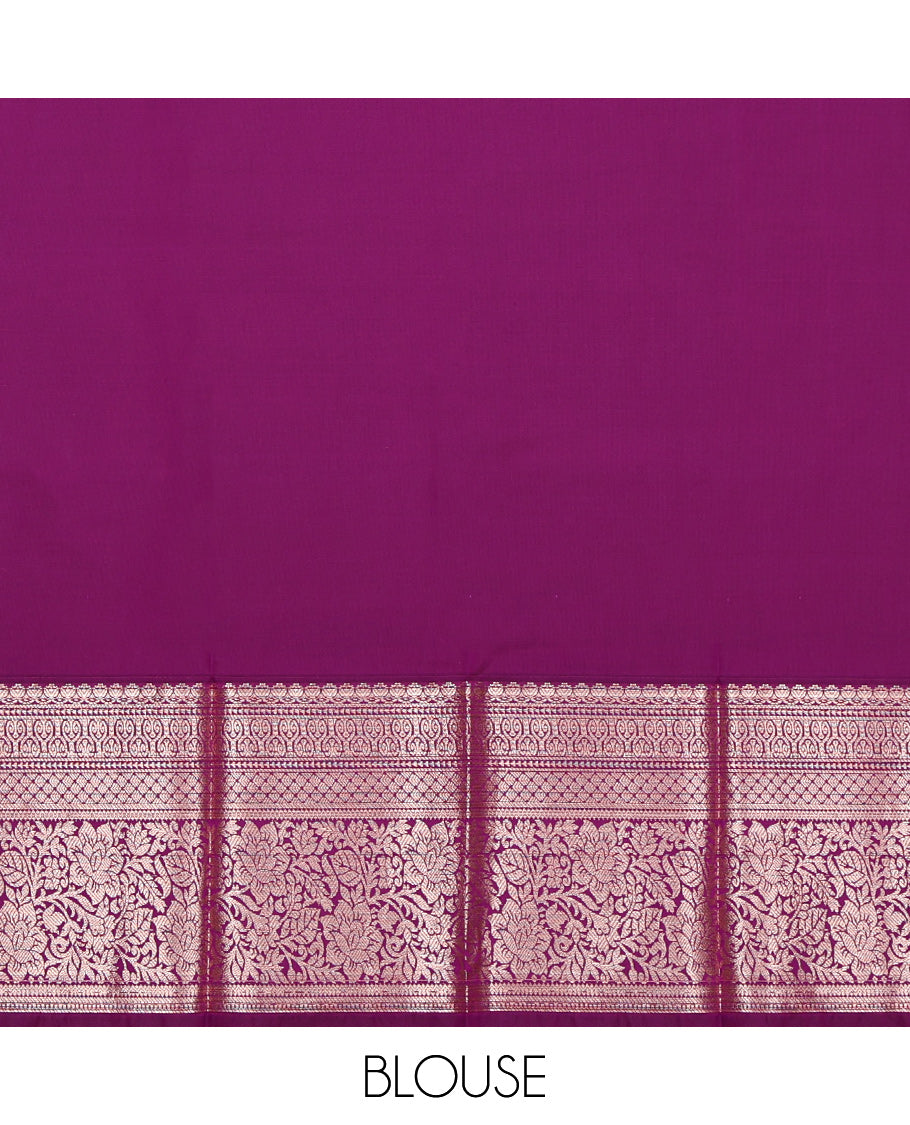Peacock Blue Budget Silk Saree, Enriched with Zari Buttas on Its Body, Complemented by a Contrast Traditional Zari Design Border, Intricately Designed Pallu, and Paired with a Contrast Blouse