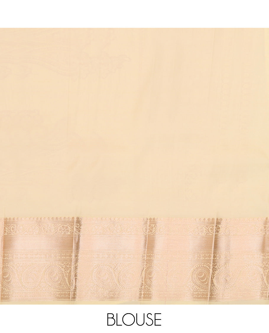 Pink Budget Silk Saree, Featuring Jacquard Design, Complemented by Contrast Traditional Zari Border, a Grand Pallu and a Contrast Blouse