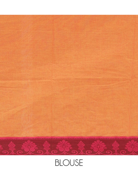 Green striped & bird motifs Coimbatore cotton saree, contrast border & pallu of swan motifs