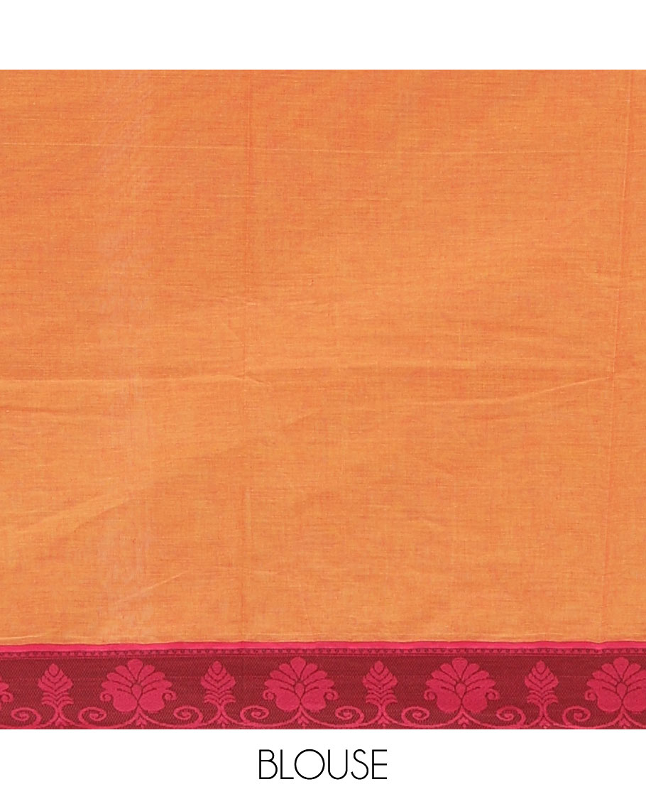 Green striped & bird motifs Coimbatore cotton saree, contrast border & pallu of swan motifs
