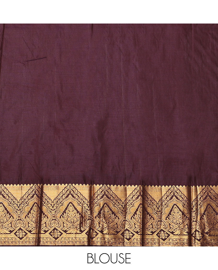 Pink Budget Silk Saree, Accentuated with Zari Buttas and Stripes, Complemented by Contrast Traditional Zari Border, a Grand Pallu  and a Contrast Blouse