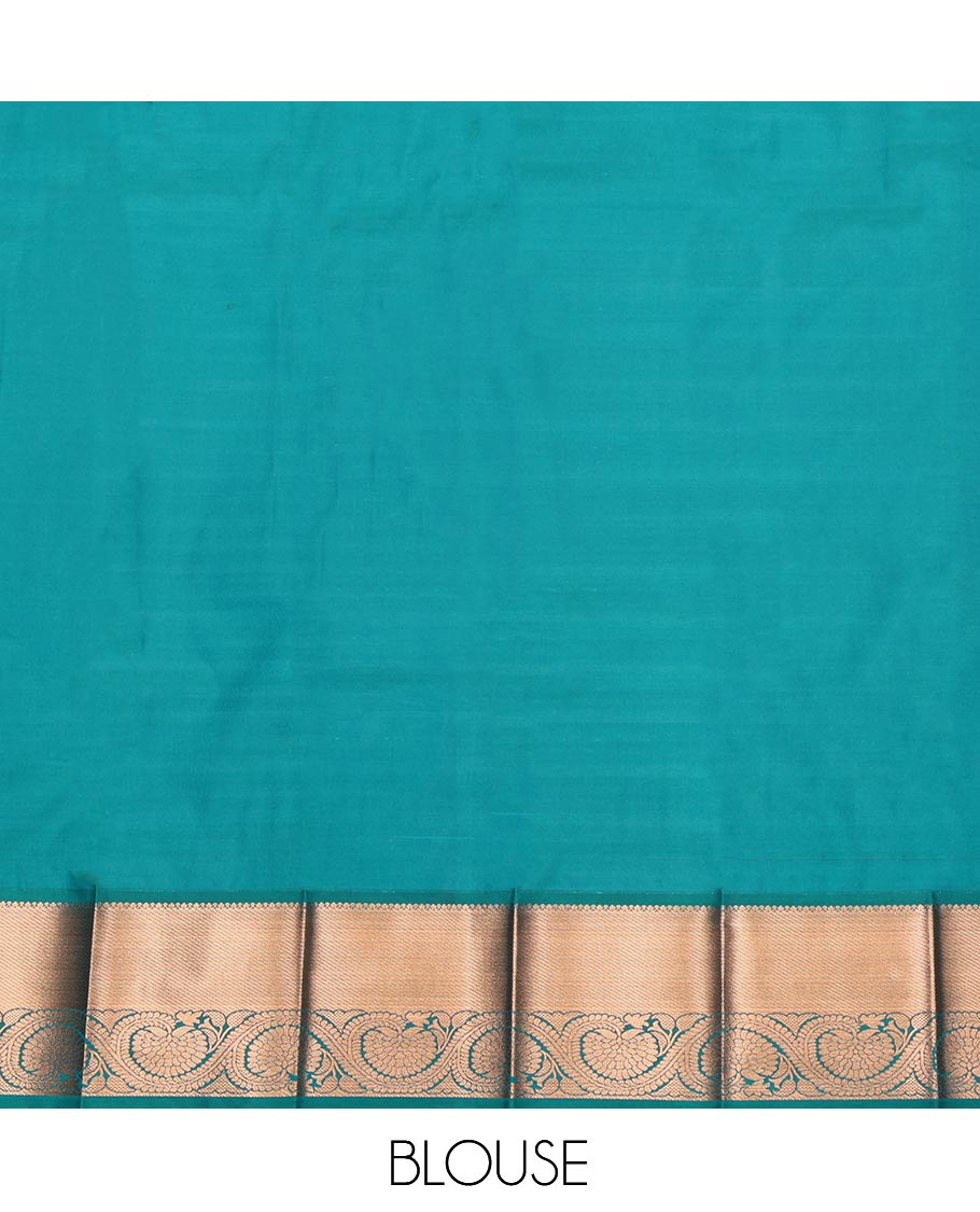 Orange Budget Silk Saree, Enriched with Jacquard Design, Complemented by a Contrast Traditional Zari Border, Jaal Pallu, and Contrast Blouse