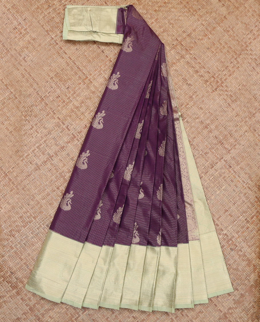 Purple Stripes Budget Silk Saree