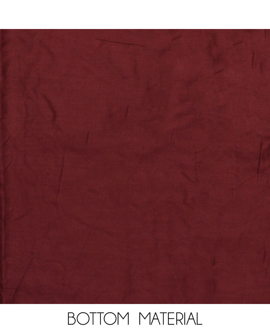 Brown material chudidar set, floral printed top, plain bottom and floral printed dupatta