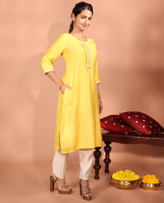 Yellow Vatican Readymade Kurti