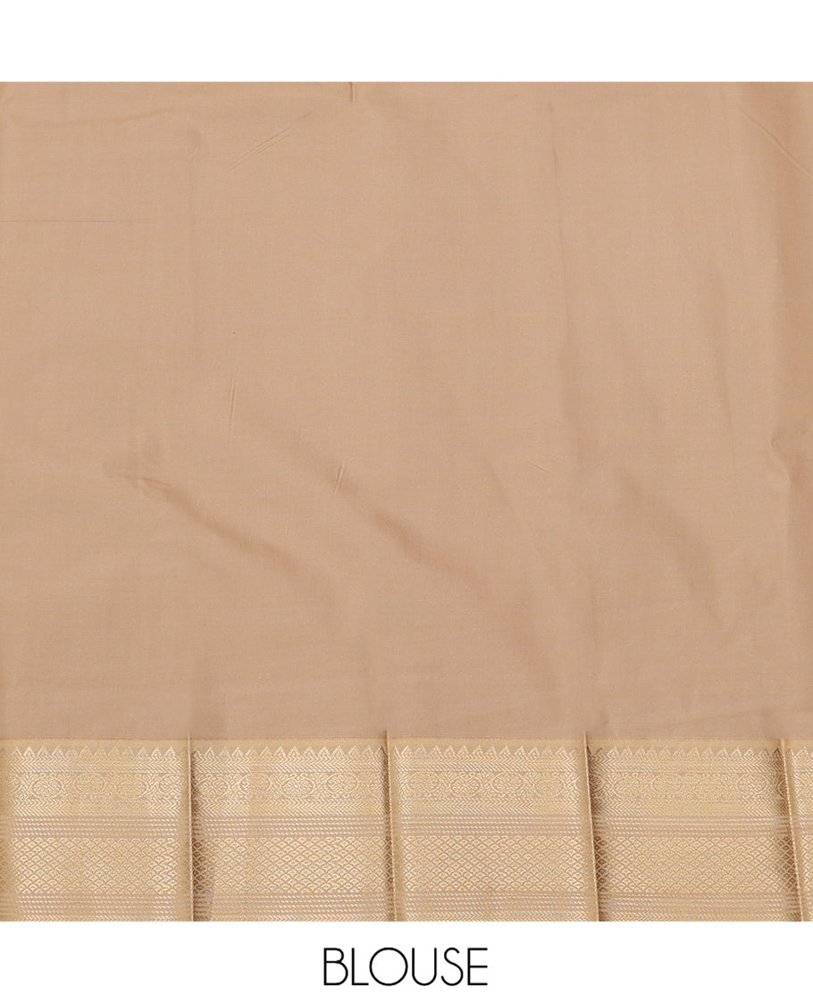 Pink Budget Silk Saree, Adorned with Zari Buttas, a Contrast Traditional Zari Border, Grand Pallu, and a Contrast Blouse
