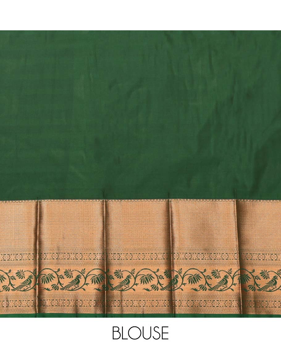 Orange Budget Silk Saree, Finely Crafted with Jacquard, Complemented by a Contrast Traditional Zari Border, Grand Jaal Pallu, and a Contrast Blouse