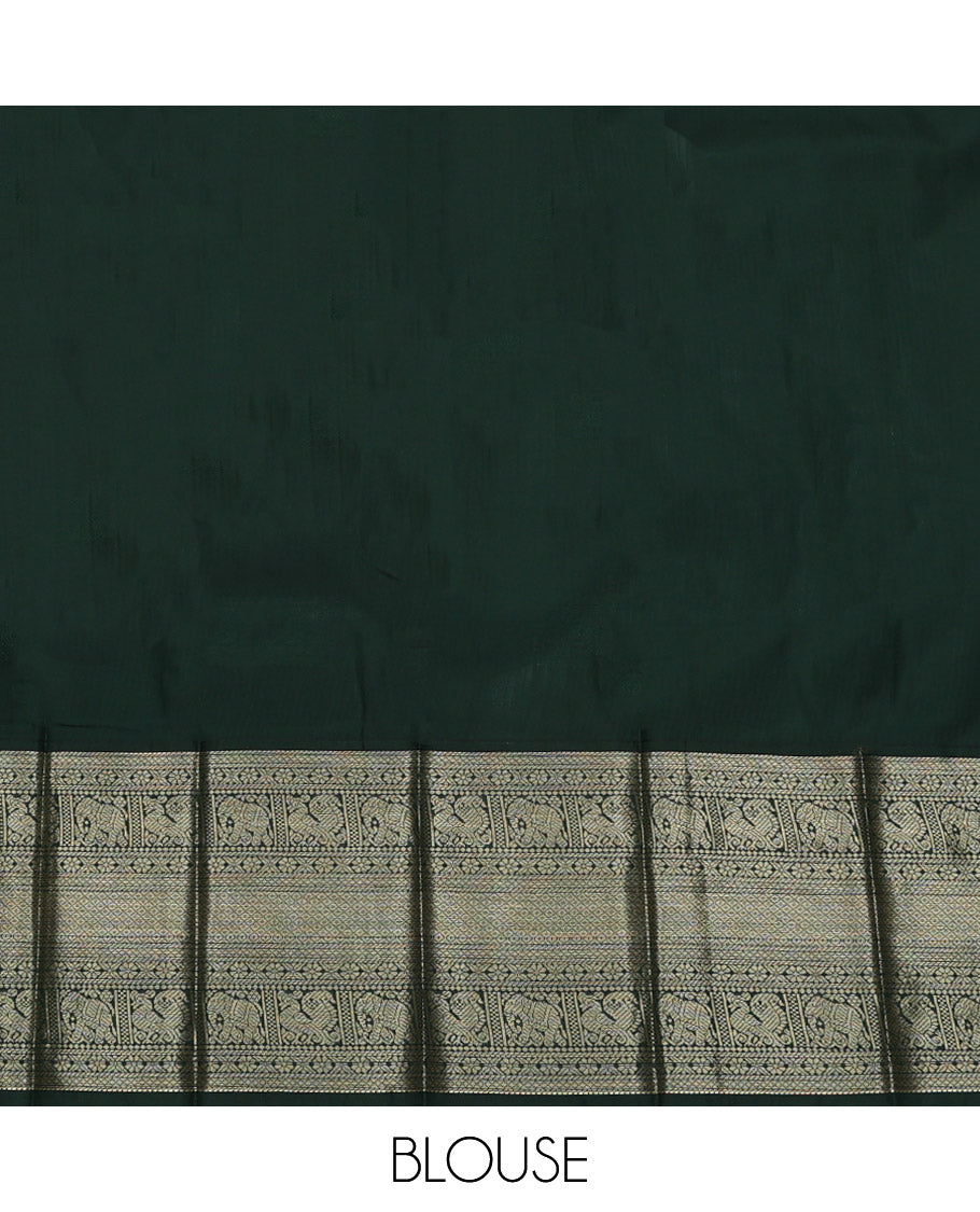 Baby Pink Budget Silk Saree, Sparsely Woven with Zari Buttas, Complemented by a Contrast Traditional Zari Border, Grand Pallu, and Contrast Blouse