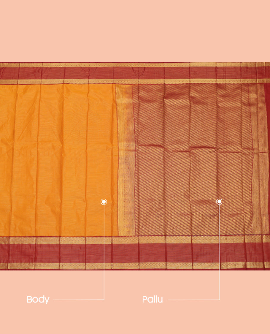 Orange Budget Silk Saree