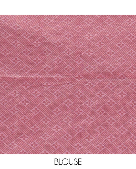 Borderless pink horse motifs Coimbatore cotton saree, self-pallu of jaal design