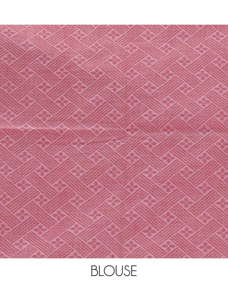 Borderless pink horse motifs Coimbatore cotton saree, self-pallu of jaal design