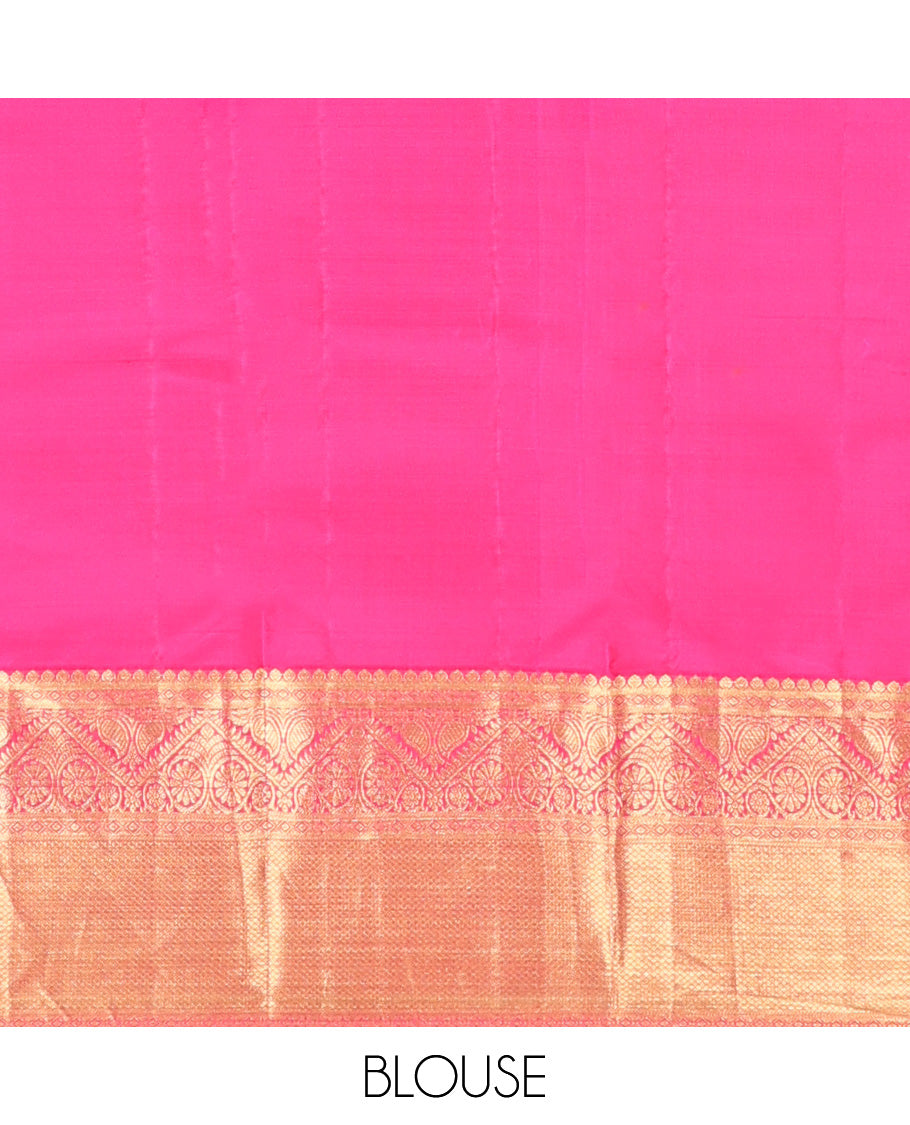 Green dual-tone zari buttas Vasundhara silk mix, contrast traditional motifs zari woven border, and contrast jaal pallu