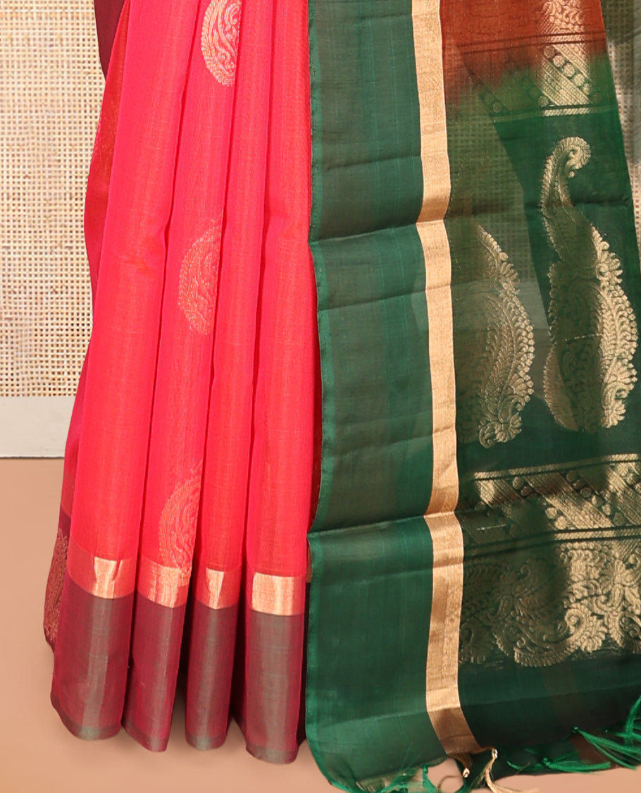 Red Silk Cotton Saree