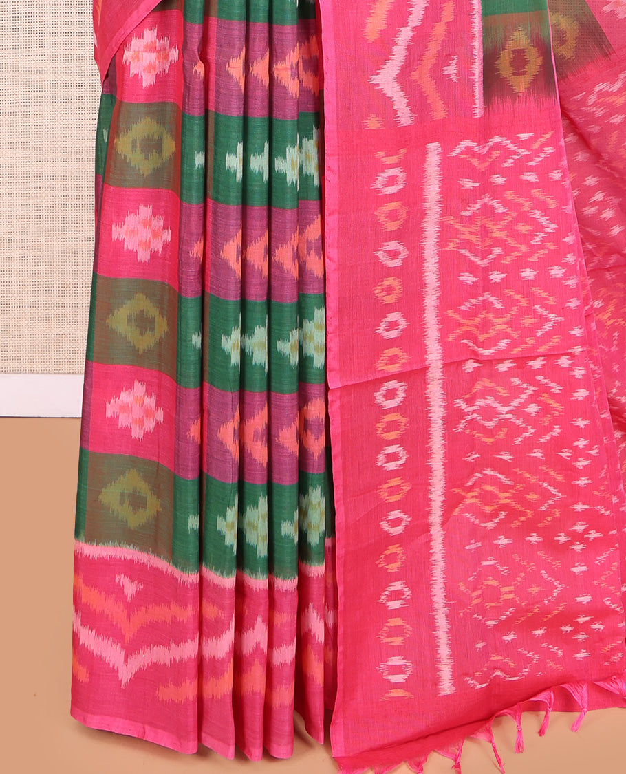 Multi-Color Pochampally Ikat Cotton Saree
