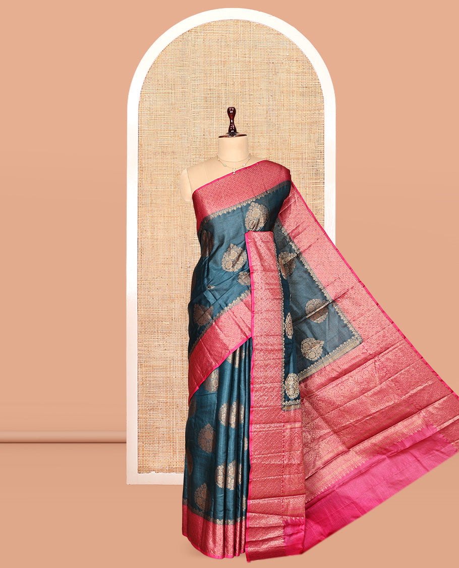 Blue Butta Fancy Tussar Saree