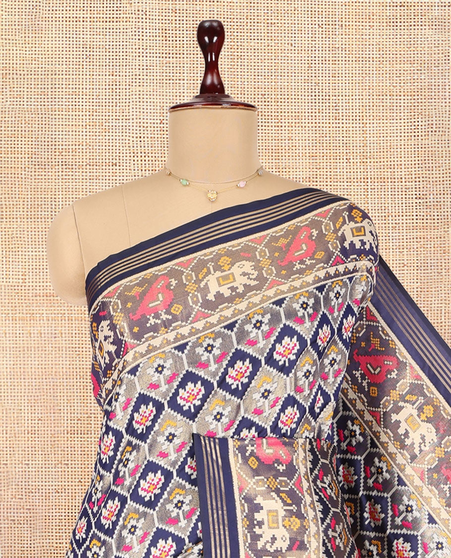 Navy Blue Fancy Patola Saree