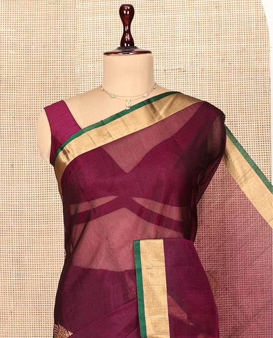 Purple Silk Cotton Saree