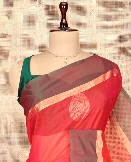 Red Silk Cotton Saree