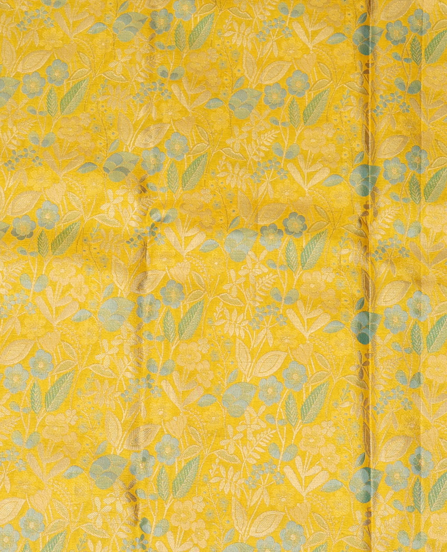 Yellow Pure Silk Half-Saree