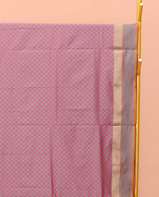 Pale Pink Poly Cotton Saree