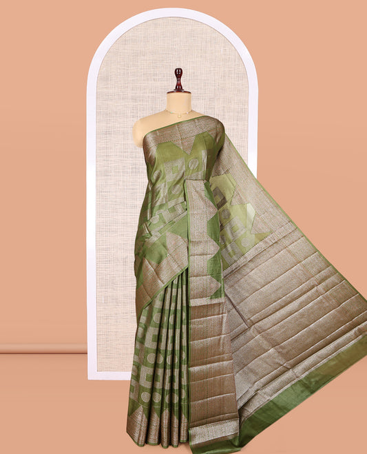 Green Tussar Silk Saree